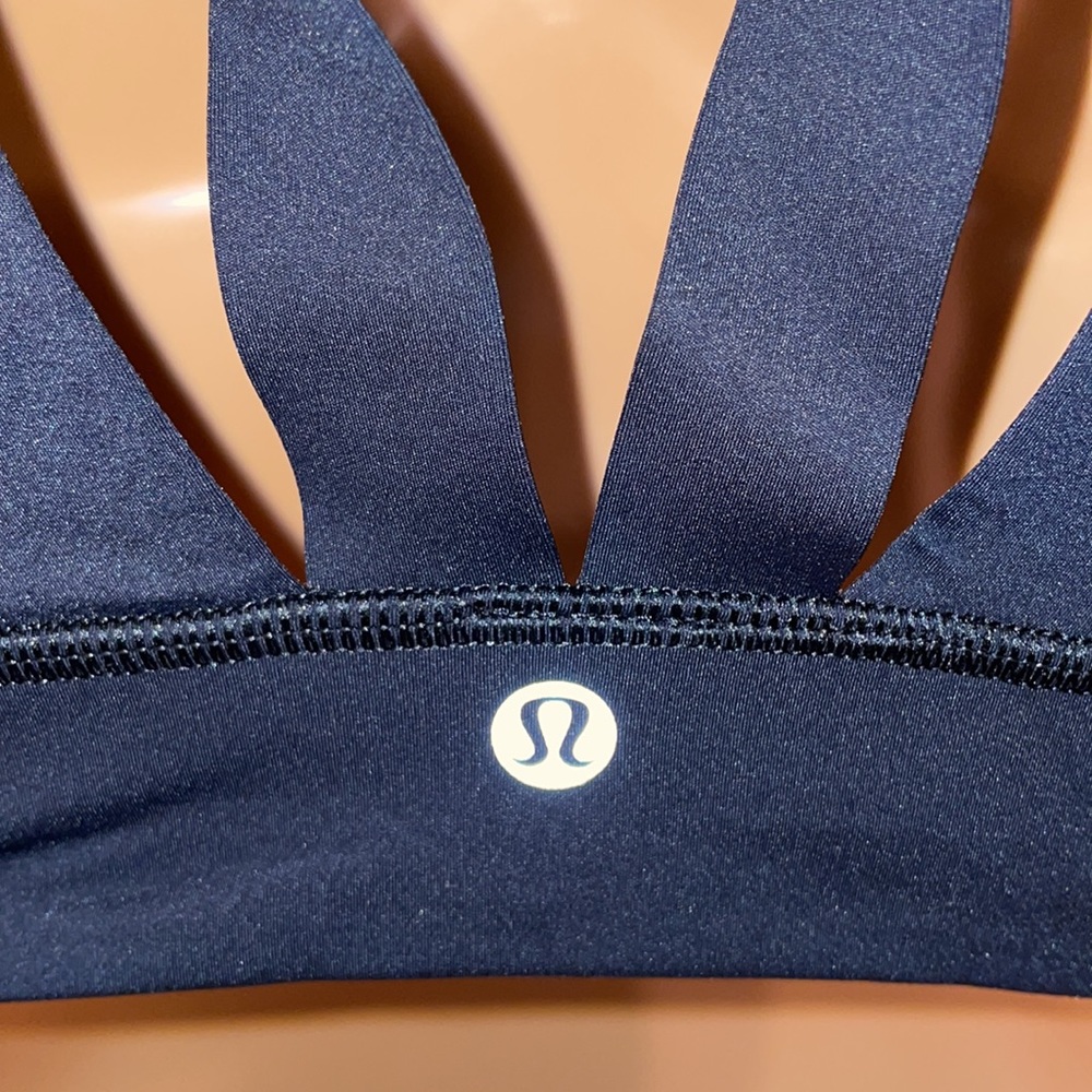 NWOT Lululemon Black Sports Bra with mesh front